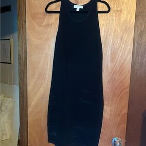 Michael Kors Black Textured Midi Dress